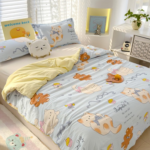A-type water-washed double-layered soybean fiber summer quilt single-person summer cool quilt air conditioner quilt cool-feeling student bed sheet core