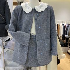2025秋冬季新款法式高级感减龄娃娃脸外套高腰半身裙小香风套装女