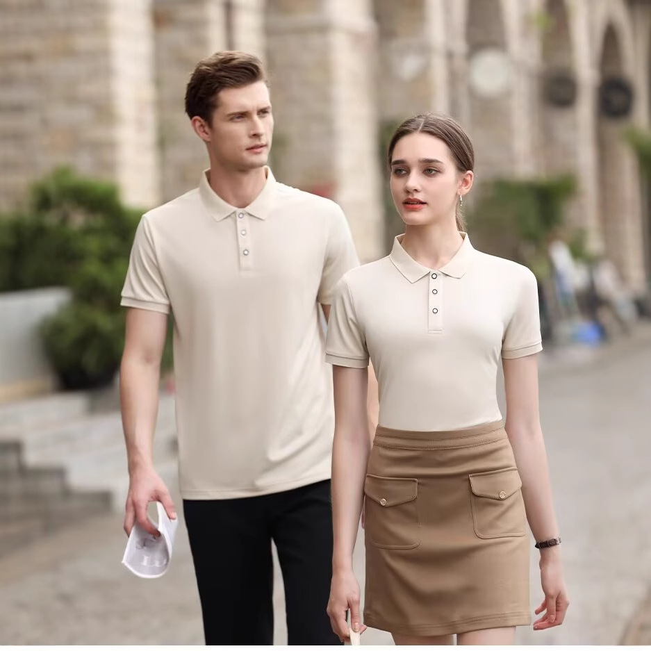 POLO camiseta de hombre de manga corta casual lujo ligero de negocios verano nuevo collar blusa de color sólido media manga pedidos de comercio exterior