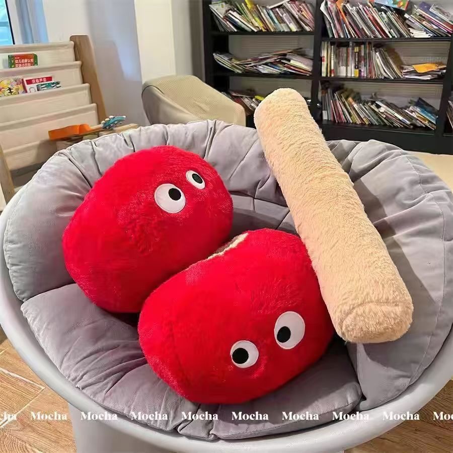 Cute and Adorable Candied Hawthorn Plush Pillow Toy, Super Soft Sofa Cushion, Hand Warmer, Birthday Gift