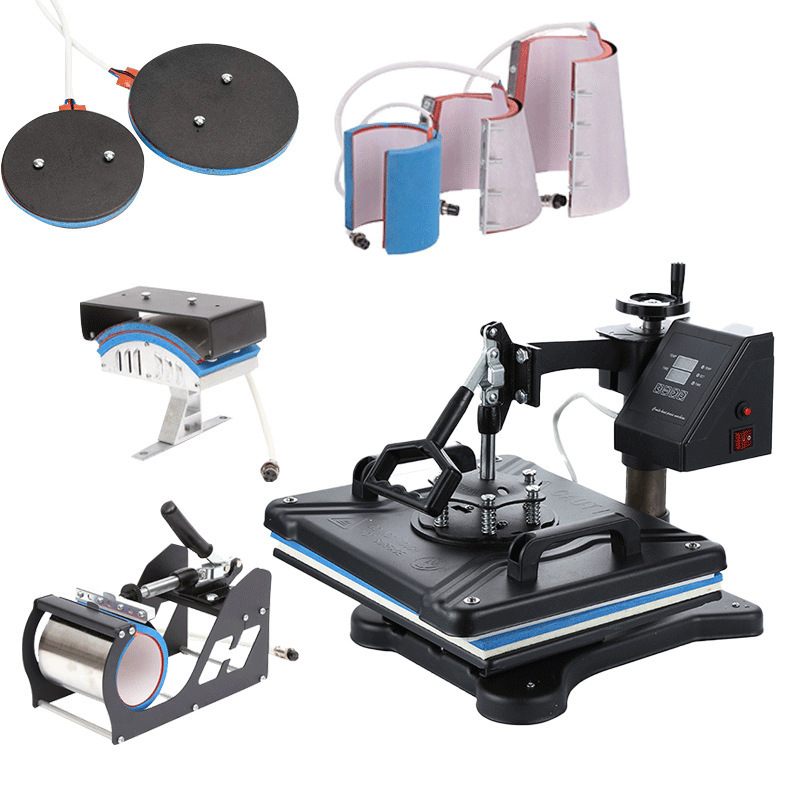 5 - en - 1 máquina de pintura de calentamiento multifuncional prensa de calentamiento de transferencia de calor pequeña prensa de calentamiento