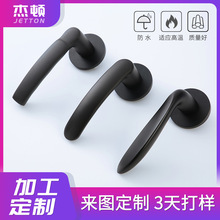 黑色门锁室内卧室房门锁卫生间实木门把手静音锁家用分体锁批发