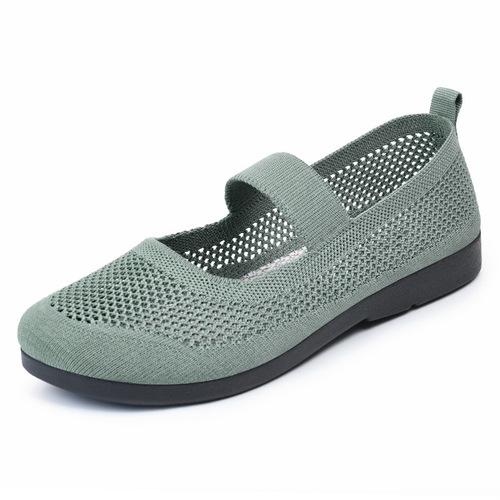Shoes for women 2024 spring and autumn new style flat mother's shoes casual breathable women's hollow fly-woven women's shoes one piece drop shipping