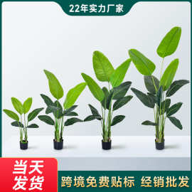 跨境专供高级感仿真旅人蕉160cm绿植假绿植大盆栽室内仿真植物