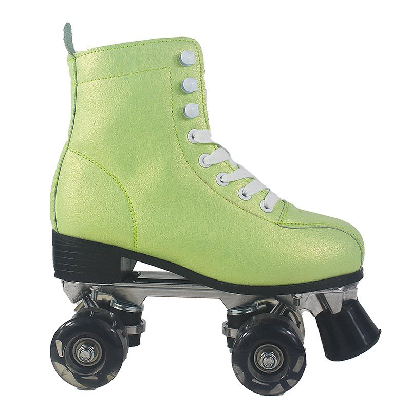 Stable and Wear-Resistant Brakeable Aluminum Bracket Double-Row Non-Adjustable Children's Unisex Roller Skates for Kids