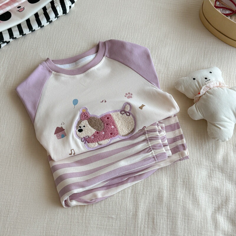 女童家居服套装25秋卡通女童韩系家居服宝宝宽松可爱印花睡衣批发|undefined