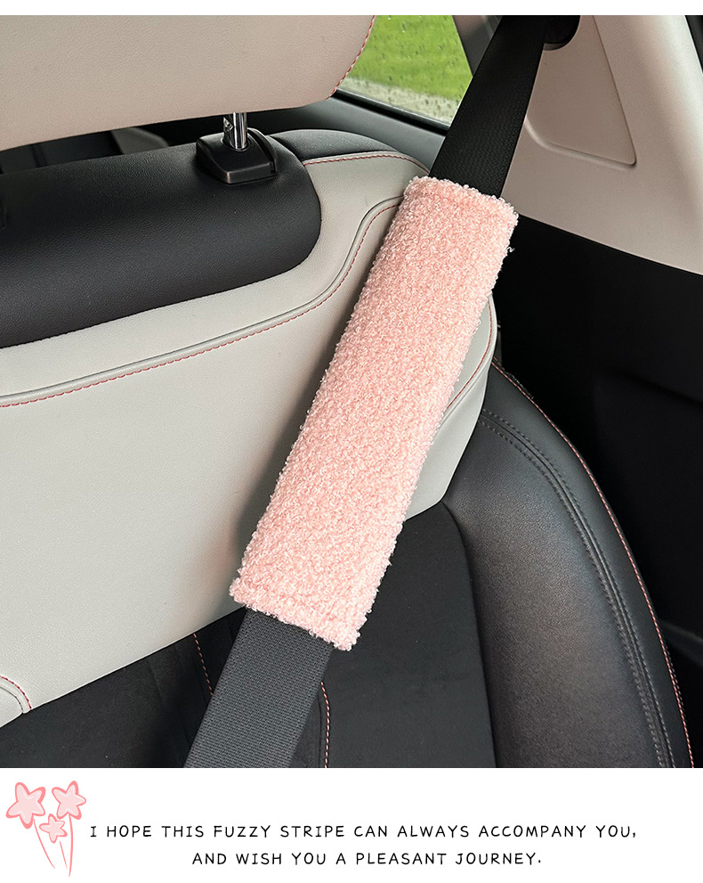 Car Seat Belt Shoulder Pads, Comfortable Lambswool Seat Belt Protectors, Anti-Wear and Anti-Strangle, Car Interior Decorative Shoulder Pads