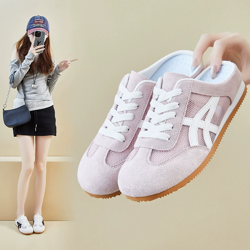 Женские летние кроссовки 2025 года, белые, сетчатые, дышащие, повседневные, для студенток, в корейском стиле, для малышей, модель Q11