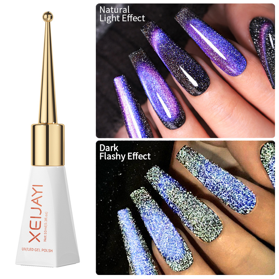 Popular online celebrity LC Galaxy magic cat eye flash cat eye Nail Polish glue nail salon special Halloween
