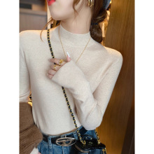 打底衫女2025新款高级感内搭针织上衣黑色修身羊绒半高领秋冬毛衣