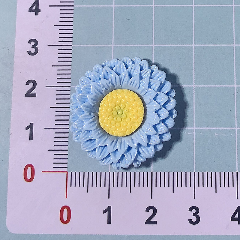 Nuevo colorido girasol flor diy accesorios de resina crema pegamento para el cabello clips para el cabello accesorios hechos a mano botones de zapatos broches