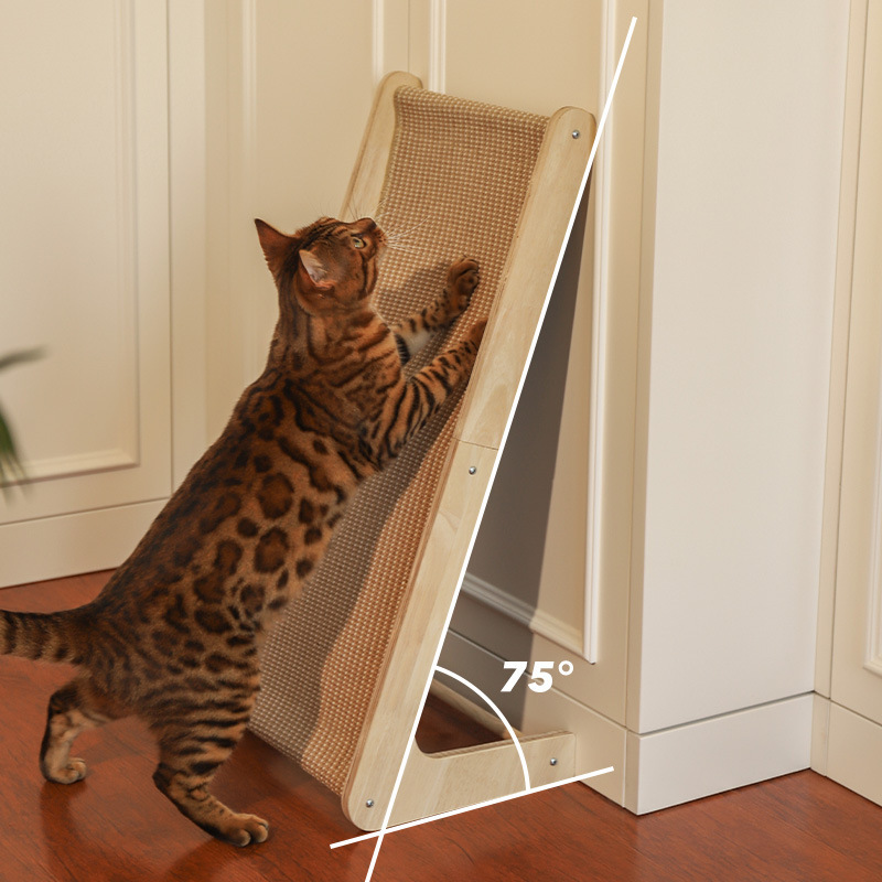 Almohadilla de agarre para gatos vertical en forma de L, resistente al desgaste y sin caspa, sofá anti-agarre, juguete para gatos, tabla de agarre para gatos de sisal de madera maciza