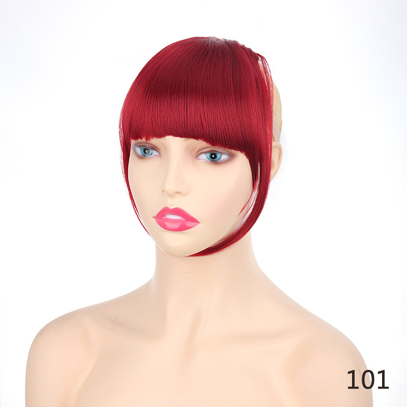 Peruca com costeletas, franja, franja de ar, extensão de cabelo com costeletas, fio de alta temperatura_voghion.com