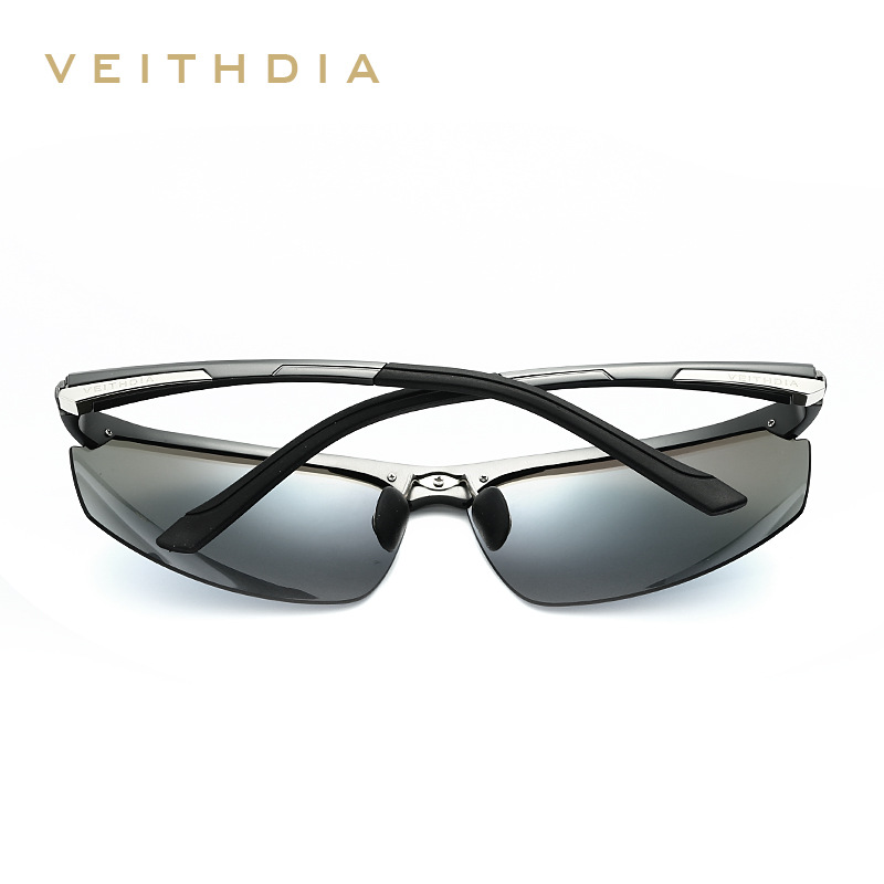 Veithdia hombres cuadrado medio marco deportes esquí pesca conducción aluminio magnesio gafas de sol polarizadas al por mayor 6511