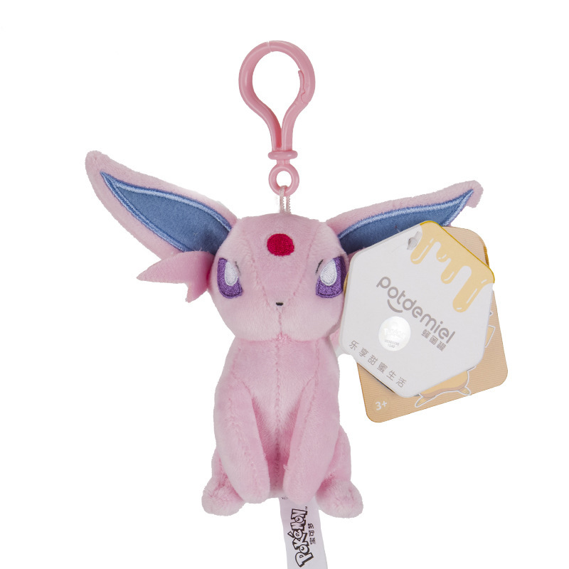 Colgante auténtico de pokemon, colgante de muñeco de Pikachu, juguete de peluche Eevee, mochila de pokemon, muñeco