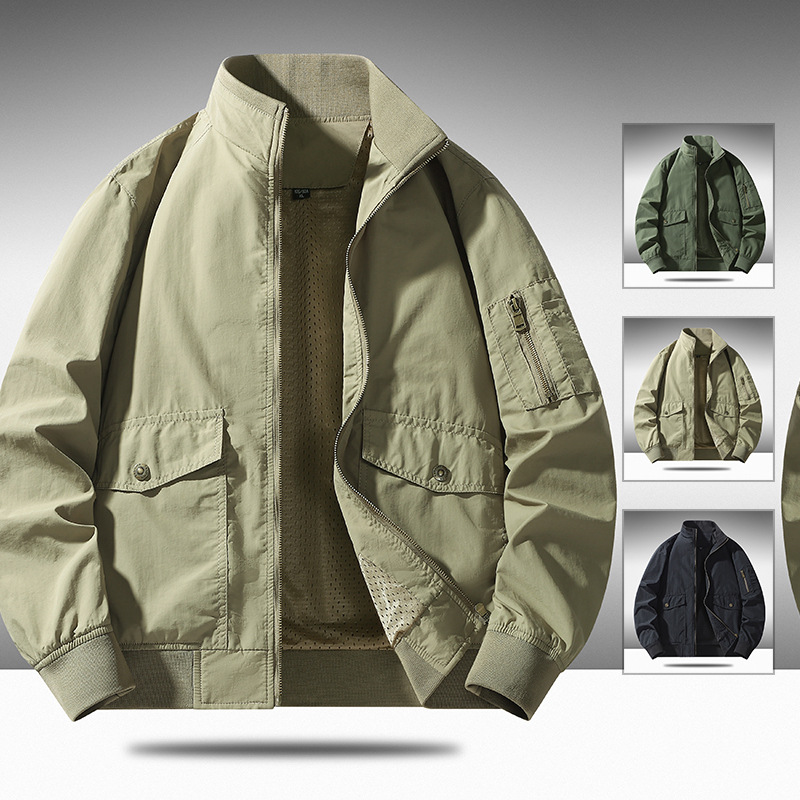 Giacca casual sottile e grande alla moda per primavera e autunno, capospalla da lavoro coreano, borsa multiuso da uomo_voghion.com