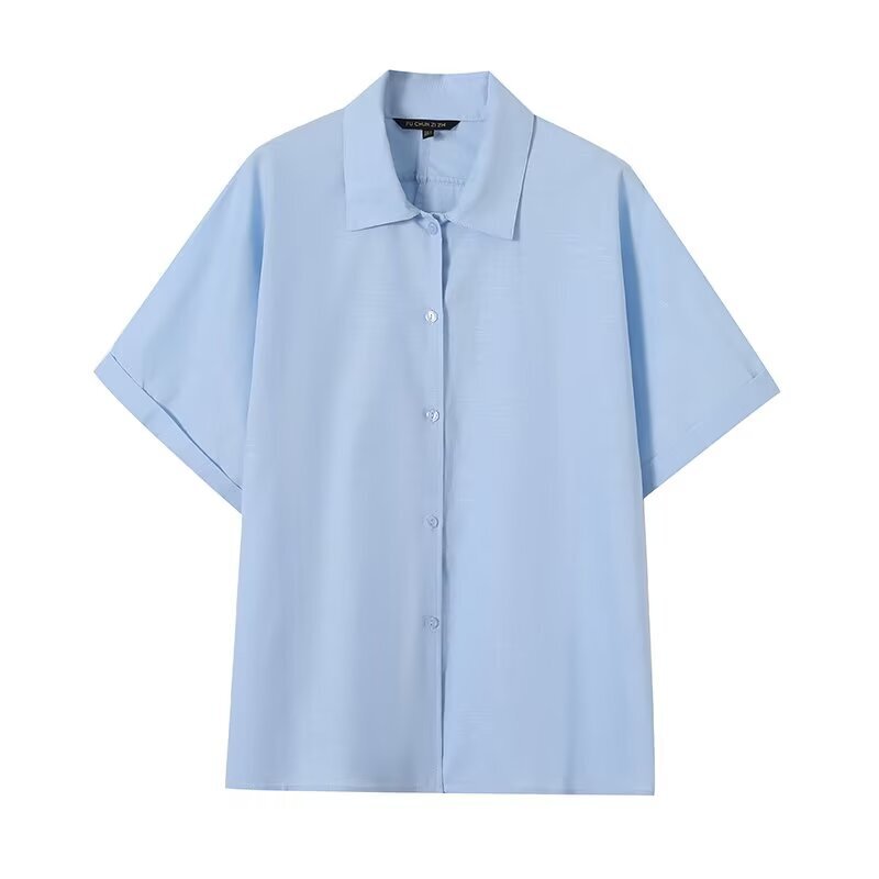 Myst&Za Right-Shoulder Short-Sleeved Shirt Jacket for Women, Summer Work Clothing, Casual Versatile Shirt, Loose Half-Sleeved Top Myst&Za Right-Shoulder Short-Sleeved Shirt Jacket for Women, Summer Work Clothing, Casual Versatile Shirt, Loose Half-Sleeved Top