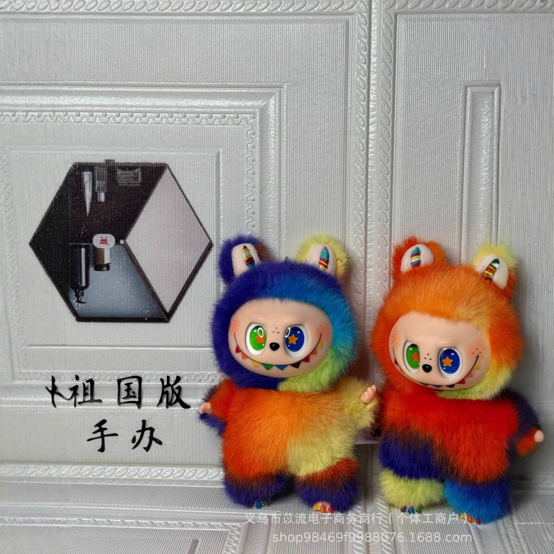 现货跨境labubu6.0拉布布六代搪胶脸挂件心动马卡龙公仔盲盒改娃|undefined