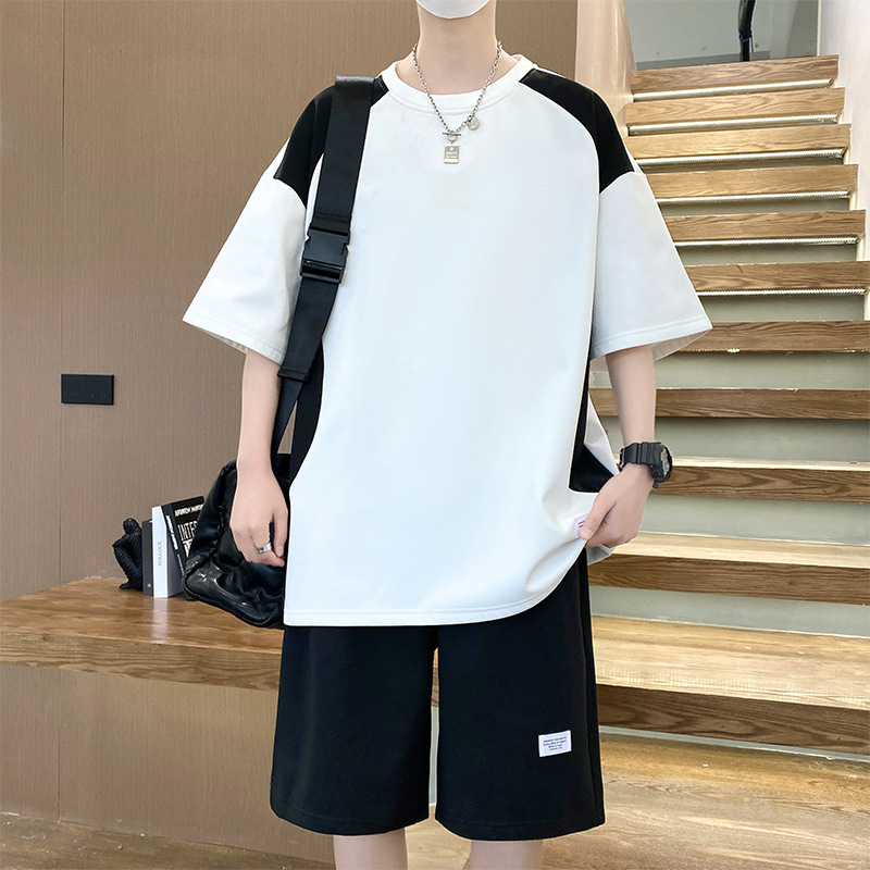 Summer New Men's Casual Sports Suit Men's Short-sleeved T-shirt with Shorts Set of Half-sleeved T-shirt Summer Men's