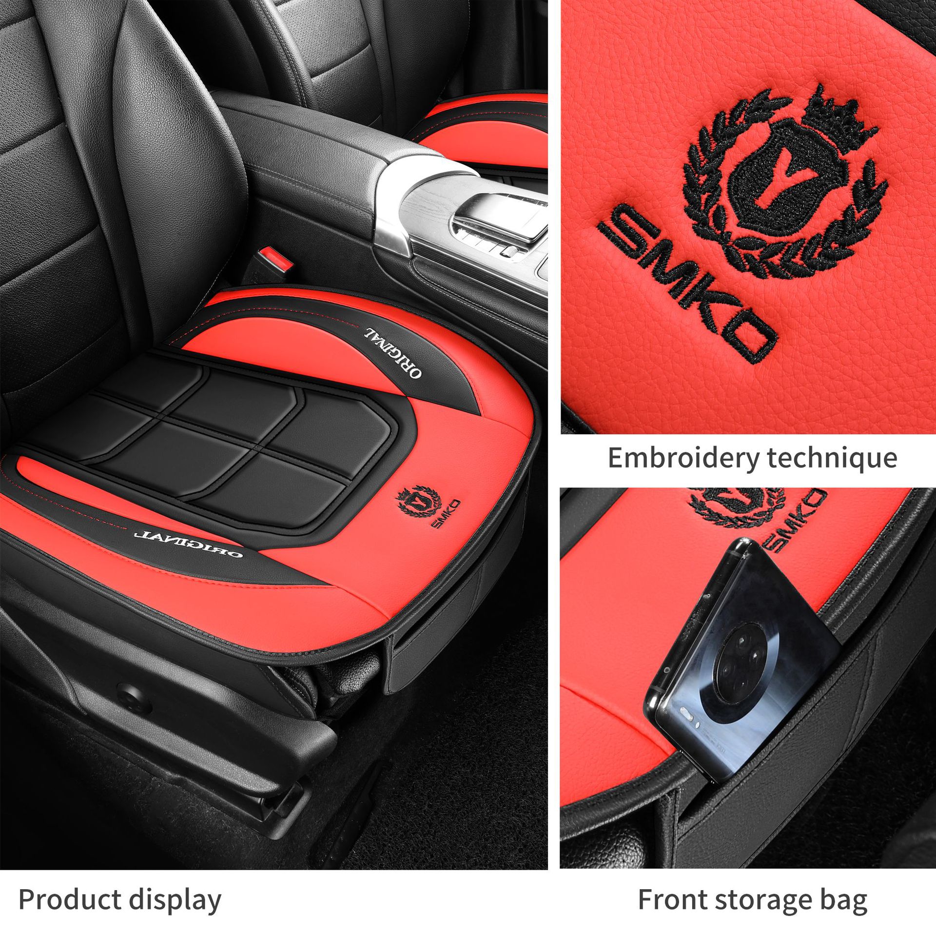 Cross-Border Car Seat Cushion, Universal Color Matching Square Single and Double Piece Seat Cover for All Seasons, One Piece Drop Shipping, Free Car Seat Cushion