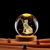 ステッチ猫漫画 3D 彫刻発光クリスタルボールカラフルなナイトライト子供のクリエイティブ誕生日ギフトお土産|undefined