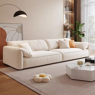 Italian Cat Scratch Fabric Sofa Simple Modern Light Luxury Small Apartment Living Room Home Straight Elephant Ear Sofa