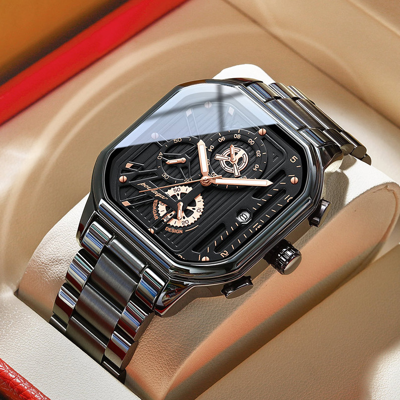 Poedagar Brand New Waterproof Multifunctional Men's Fashion Quartz Watch Live Foreign Trade 628