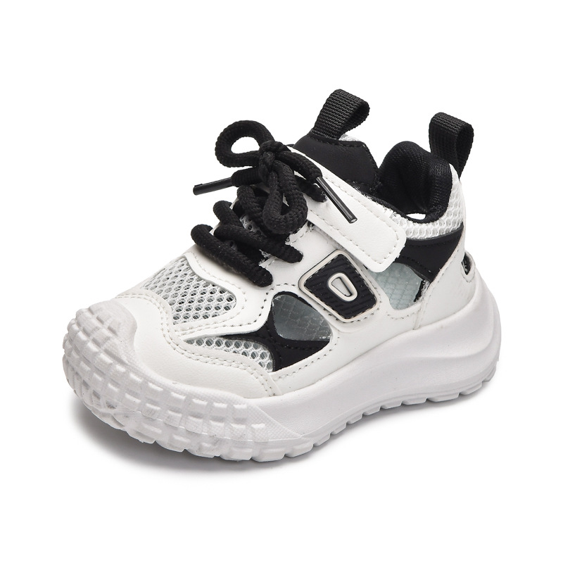 Zapatos de malla transpirables de una sola red 2025 verano nuevos zapatos casuales para niños, niños y niñas, sandalias deportivas Baotou al por mayor