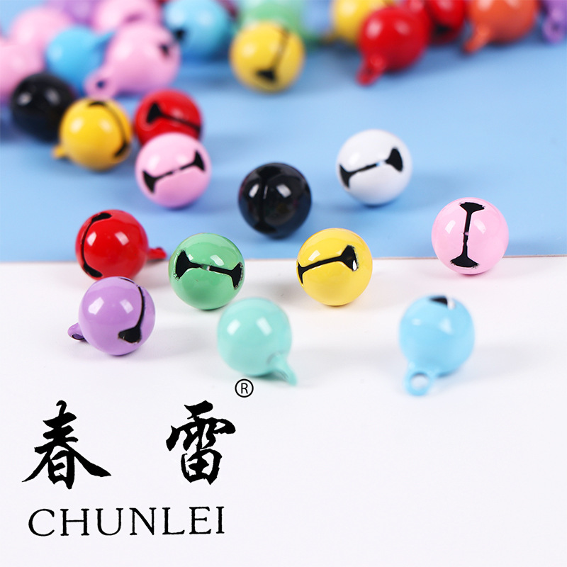 Korean-style paint 10mm color small Bell accessories key chain pendant Bell opening Bell candy color
