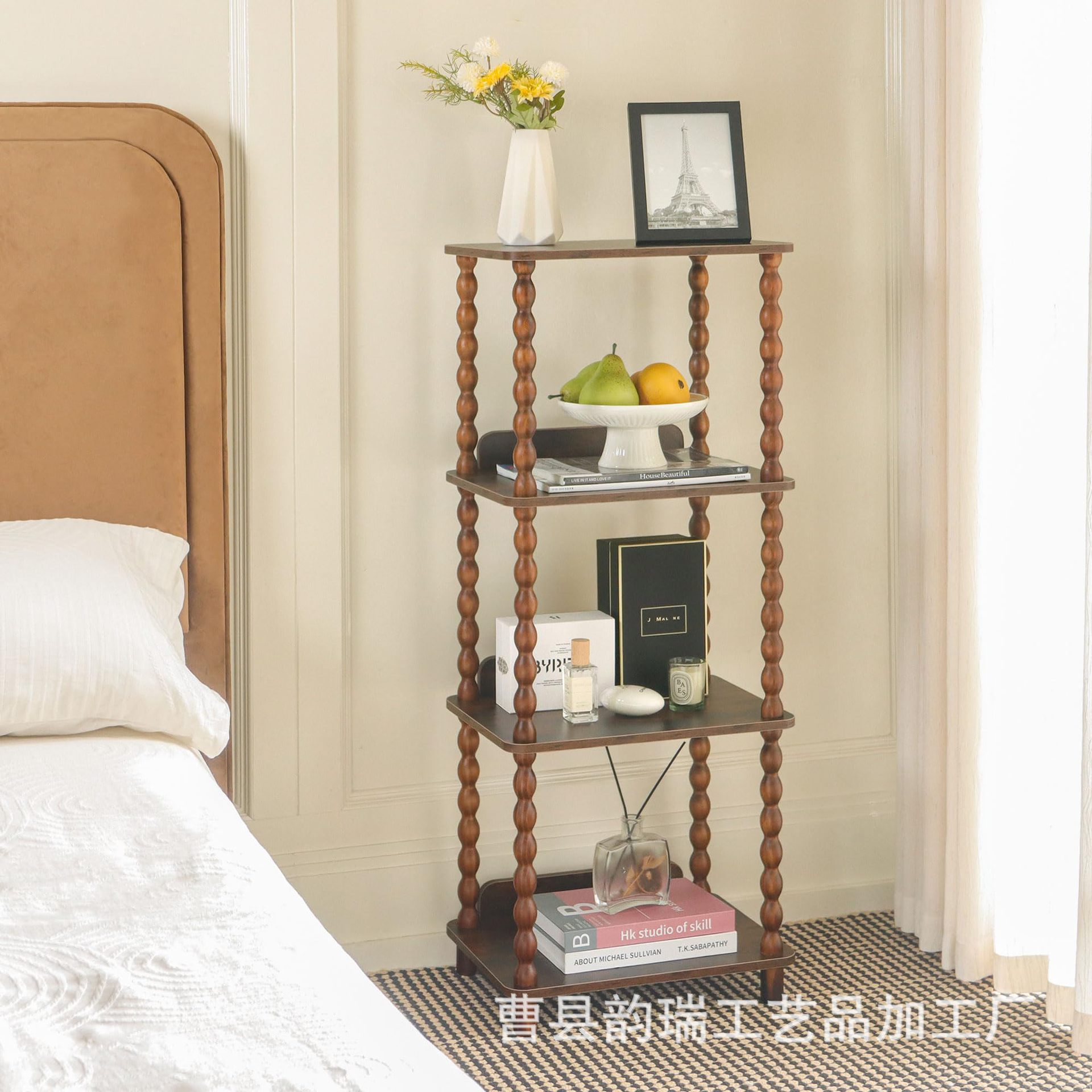 Estante de almacenamiento de madera maciza de varias capas, de pie, para sala de estar, dormitorio, cocina, baño, adornos decorativos, estilo retro, estante de almacenamiento para el hogar.