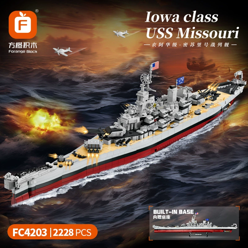 FC4203 Iowa-class battleship USS Missouri детские интеллектуальные сборные конструкторские блоки игрушка подарок крупный военный