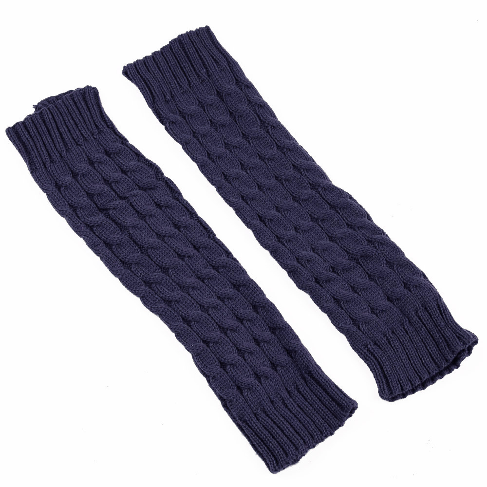 Chaussettes en laine épaisse Jambières Pile Chaussettes Automne et hiver Couvre-jambes tricotés Bottes de leggings torsadés à huit caractères_voghion.com