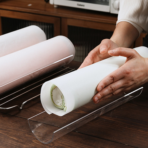 Cake roll shaper acrylic U-shaped transparent fat roll holder semi-circle thickened 30cm long baking tool
