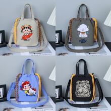 韩版新款夏季洋气手提斜跨手机包防水休闲布袋轻便简约百搭单肩包