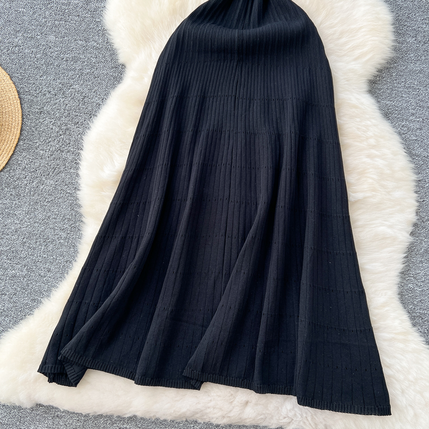 Elegant Denim Patchwork Short Sleeve Dress With Metal Buttons - High Waist A-Line Midi Dress For Women, Casual Office Wear (White/Black/Blue)_ecoleips.com