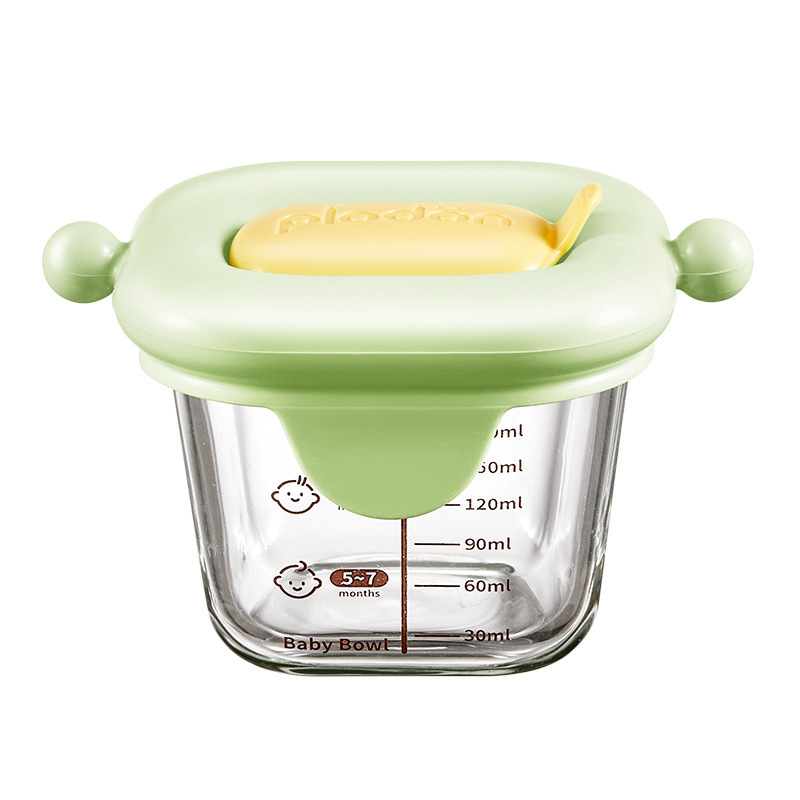 Puliton ガラス製栄養補助食品ボックス、蒸し可能な食器、ベビーボウル、ミートピューレ冷凍庫収納ボックス|undefined