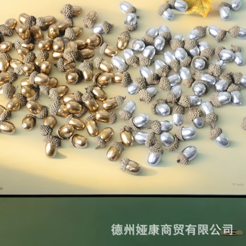 仿真橡果新款金色假榛果橡子壳模型松果圣诞树节日装饰配件道具