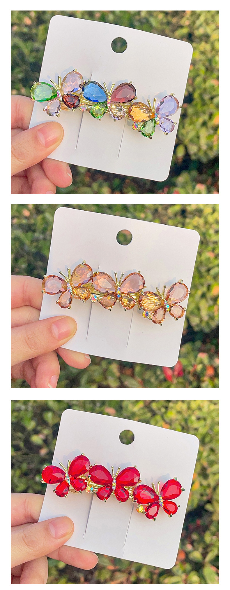 Zinc alloy Material Butterfly Pattern Women's Gender Inlay Design Simple Style, Classic Style Style Women's Simple Style Classic Style Butterfly Zinc Alloy Inlay Rhinestones Hair Clip