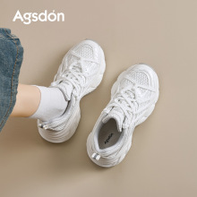奥古狮登厚底老爹鞋女2026新款夏季小个子显高轻便白色休闲运动鞋