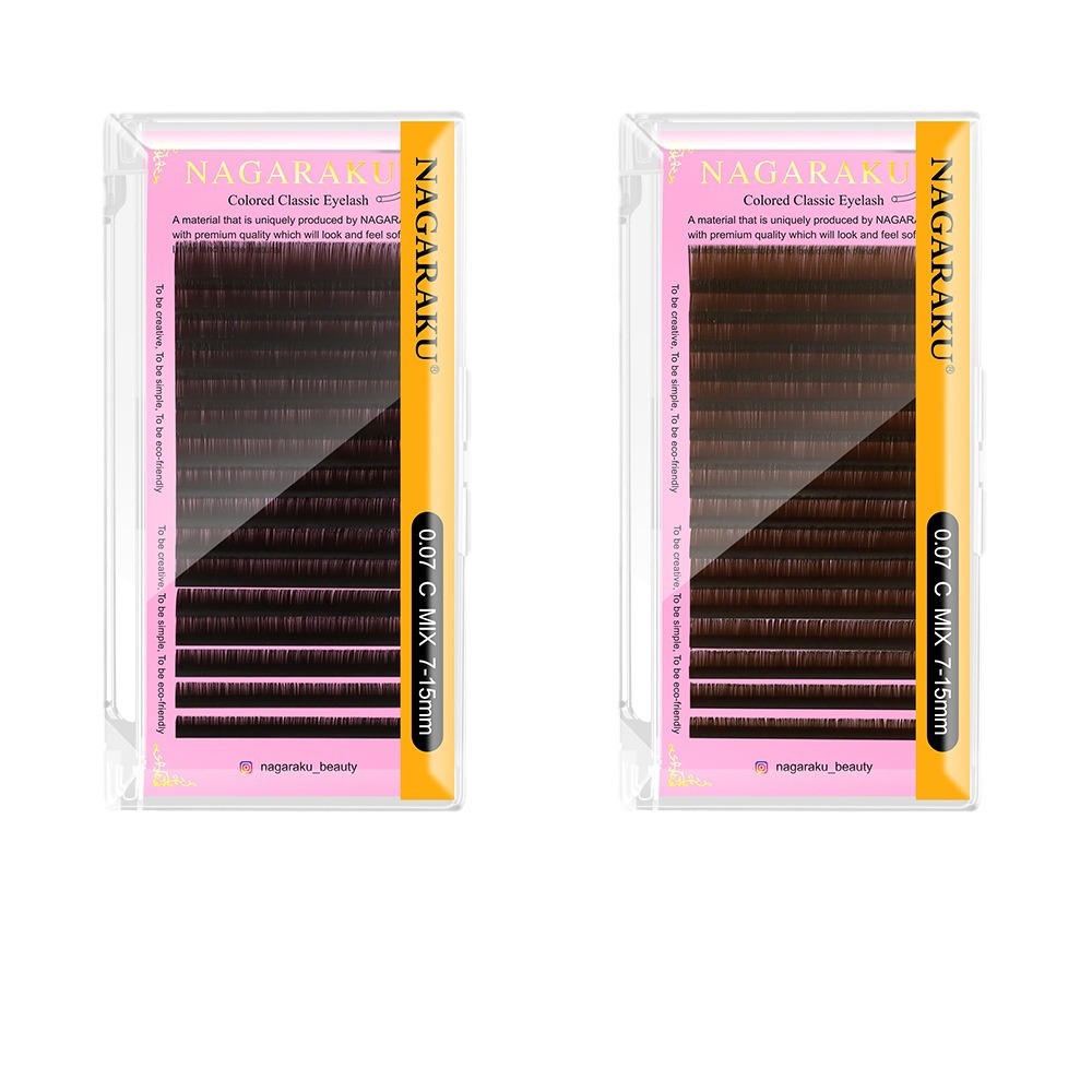Pestañas injertadas NAGARAKU Marrón claro Marrón negro Marrón natural suave Pestañas postizas con girasol Manga
