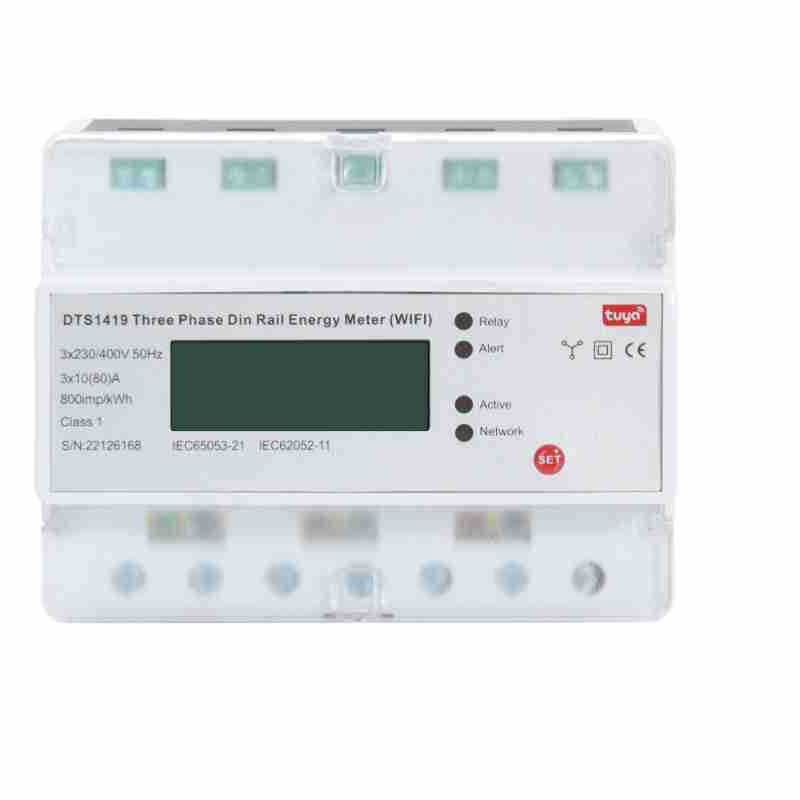 涂鸦智能三相电表 WIFI远程预付费电表 导轨式出租房电能表液晶屏