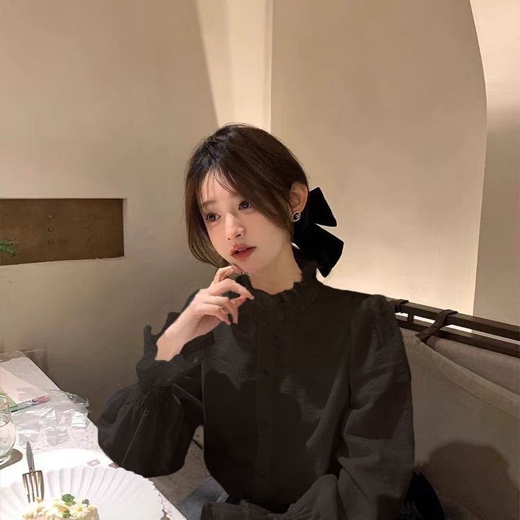 边花边白色衬衫女装新款早春小香风上衣叠穿内搭打底衬衣秋冬|undefined