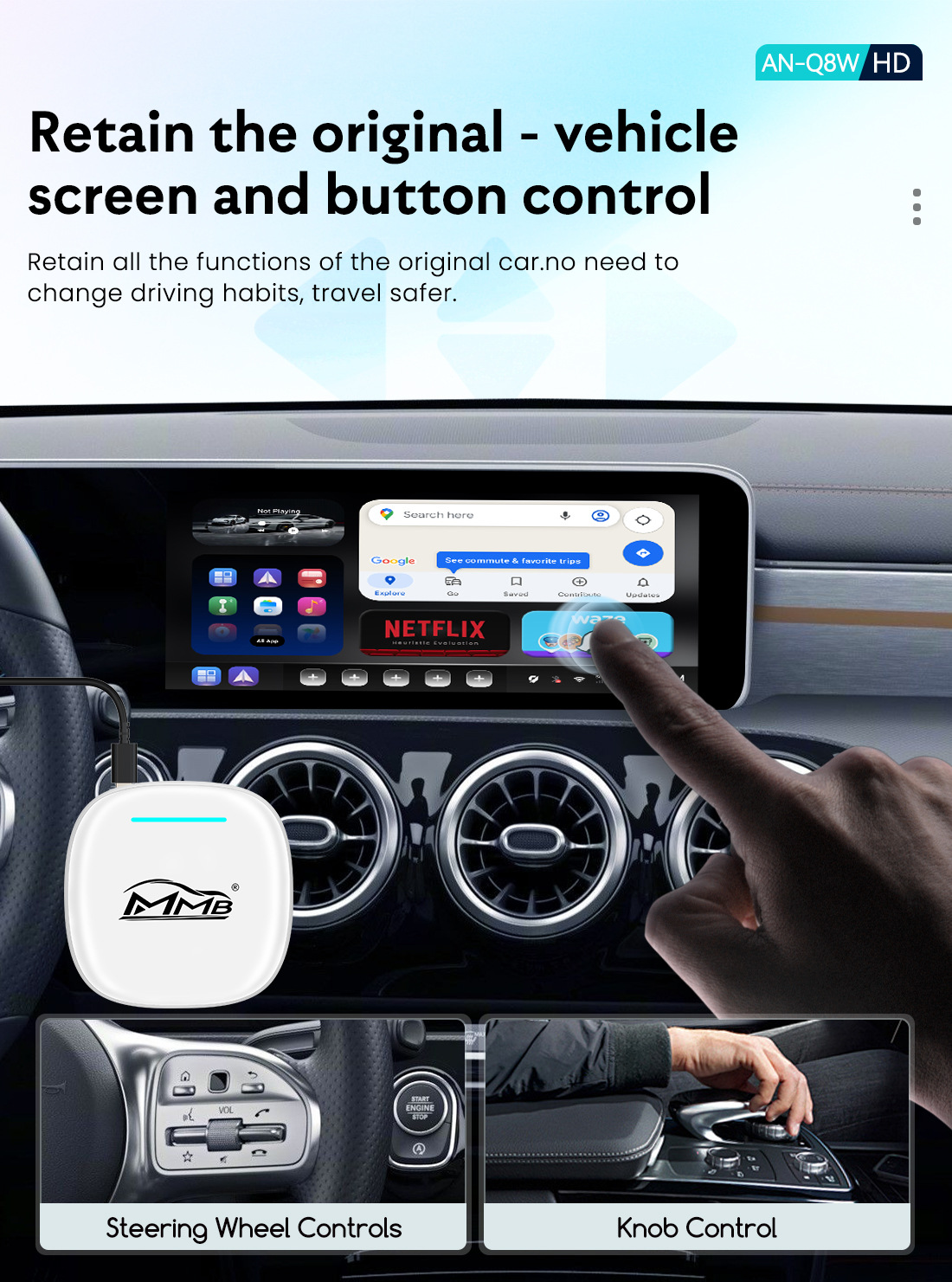 Wireless Carplay Box Converts Wired to Wireless Car Connectivity, Original Car Lossless Connection, Plug and Play, Universal for Multiple Car Models
