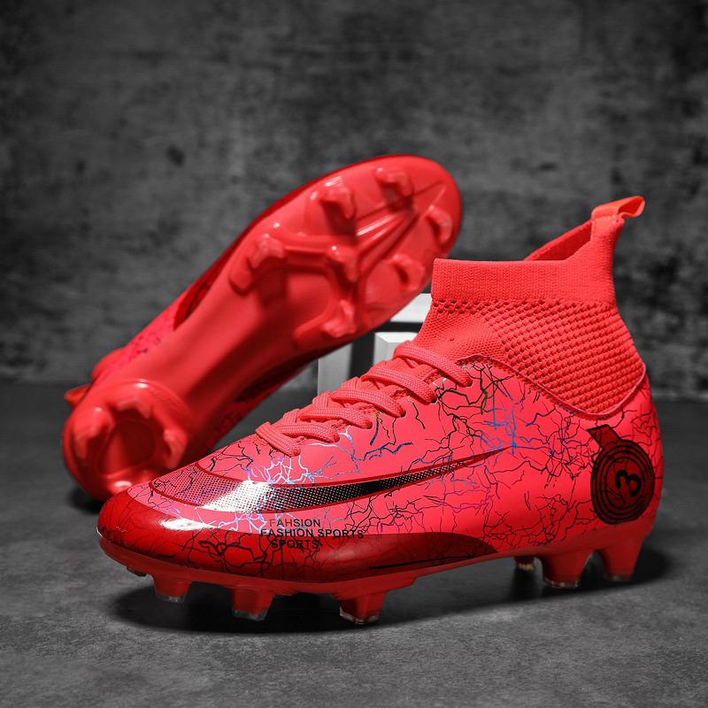 Cross-border high-top voetbalschoenen grote maat 47 48AG lange nagels TF gebroken nagels volwassen kunstgras training leren voet sneakers_voghion.com