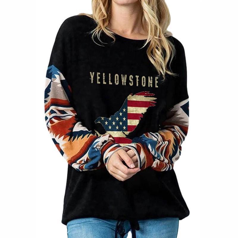 Independent station American TV series Yellowstone park yellowstone3D printed 2023 new ladies slender shoulder round neck sweater Independent station American TV series Yellowstone park yellowstone3D printed 2023 new ladies slender shoulder round neck sweater