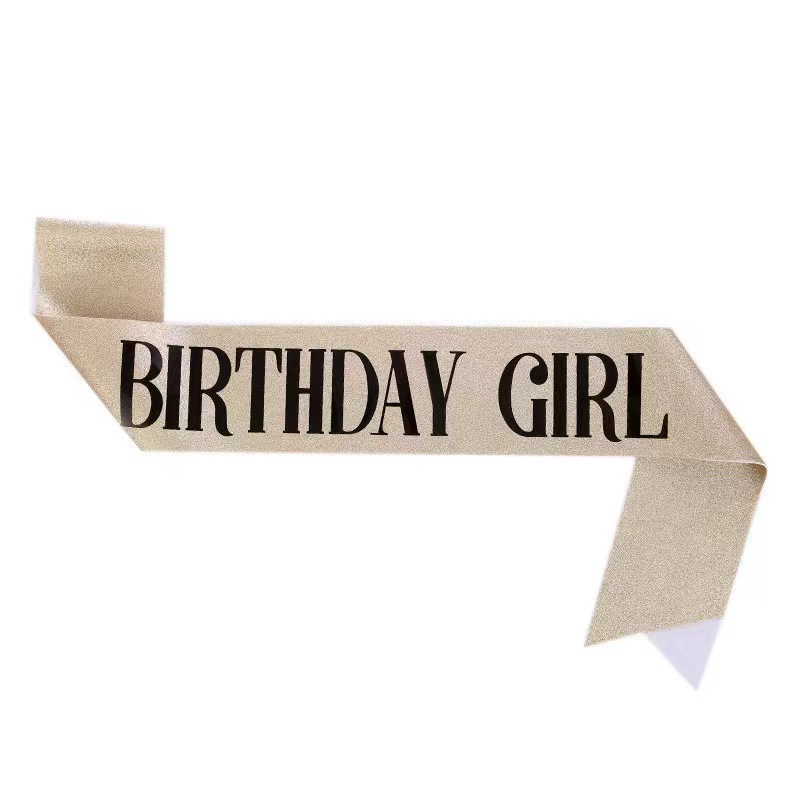 Birthdaygirl golden black letter ribbon