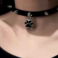 Y2k панк субкультура кости заклепки ошейник choker шейный круг чистый ветер мятежный щенок панк ожерелье