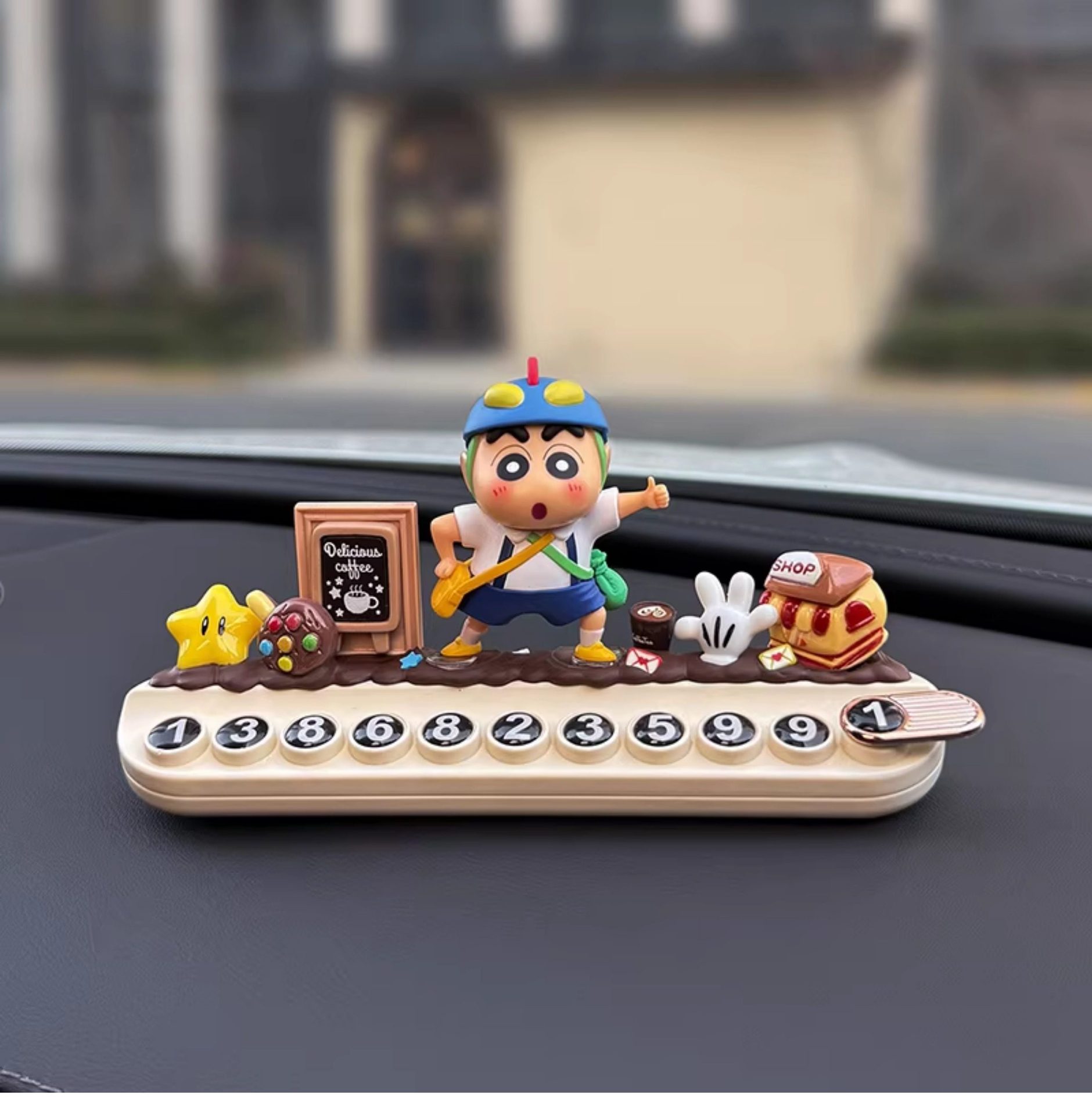 2026 New Model Crayon Shin-Chan Temporary Parking Number Plate for Moving the Car, with a Phone Number That Can Be Hidden on the Car