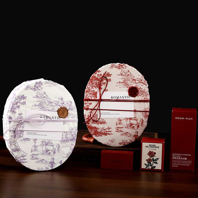 Caja de regalo de boda floreciente francesa retro nicho amiga caja de regalo de cumpleaños caja de regalo oval