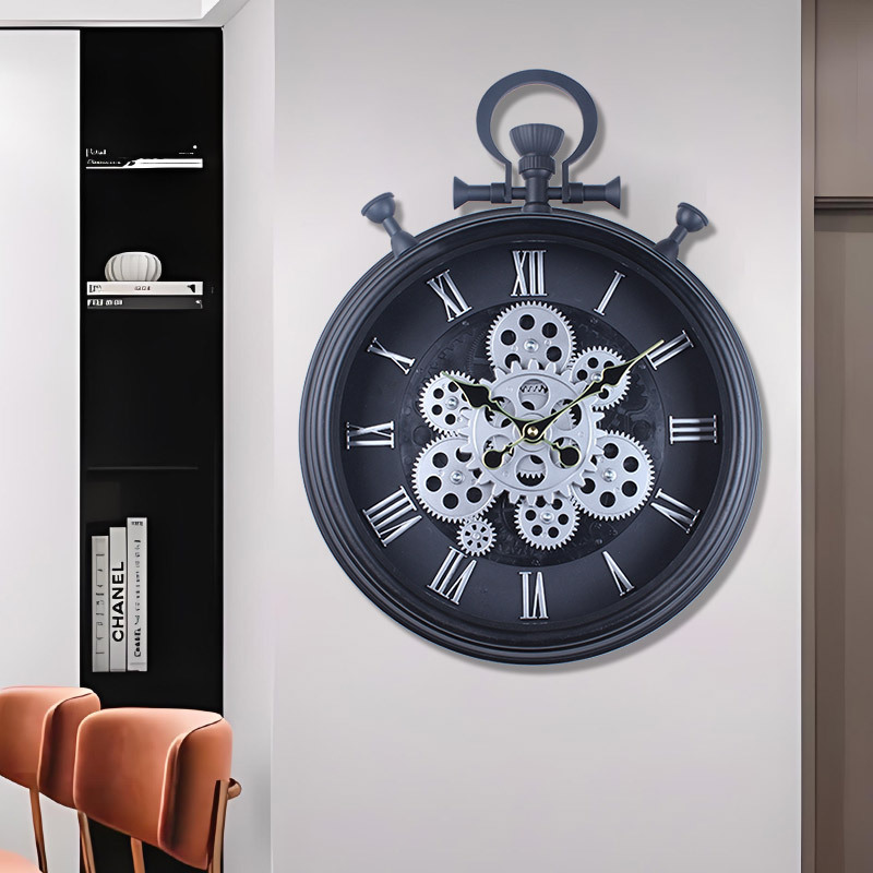 Vintage teollinen steampunk ratas seinäkello kotiin_voghion.com